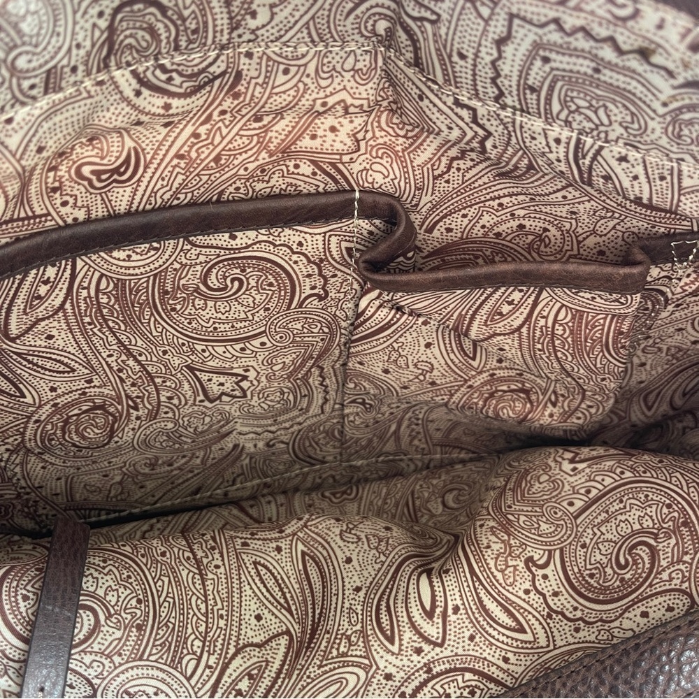 Nocona Conceal Carry Women’s Bag AspenTote Spotted Foil Calf Hair Leopard Strap - Picture 5 of 14